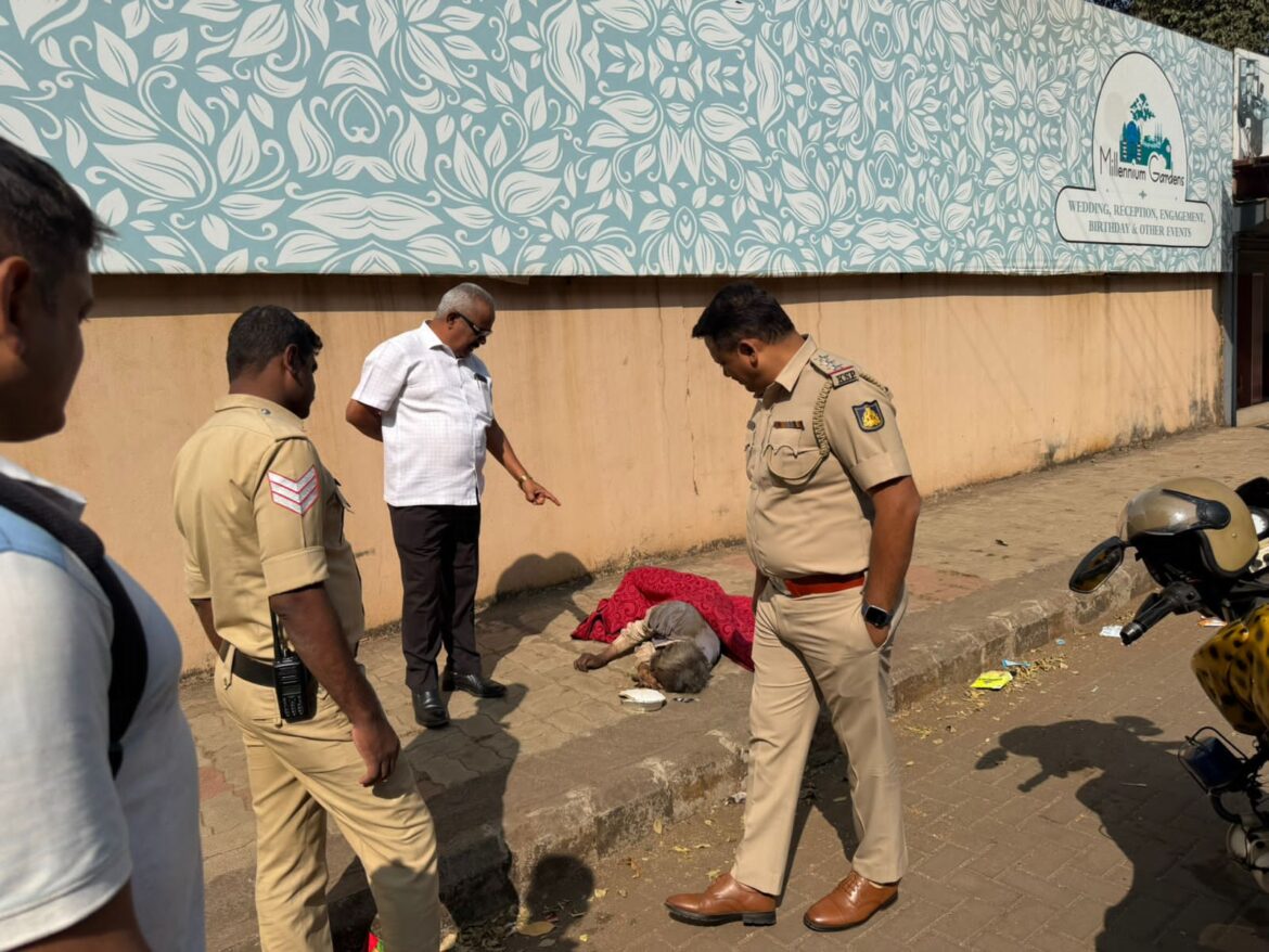 मिलेनियम गार्डनसमोर आढळलेल्या अज्ञात वृद्धाचा मृत्यू; माजी महापौर विजय मोरे यांच्या पुढाकाराने मृतदेह रुग्णालयात हलविण्यात आला
