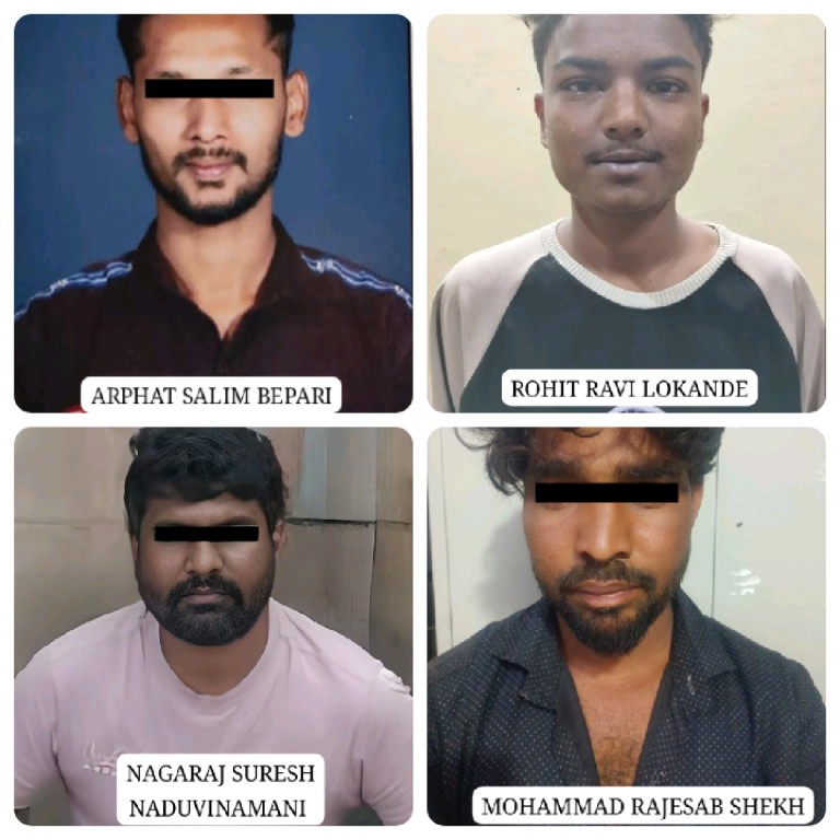 बेळगाव शहरात पोलिसांची धडक कारवाई : दारू, गांजा व घातक शस्त्र जप्त; ४ जणांना अटक