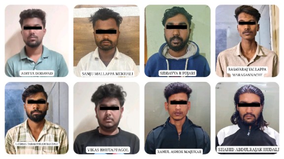 बेळगाव शहरात पोलिसांची धडक कारवाई; अवैध दारू, मटका, गांजा व वाहनचोरी प्रकरणांत 8 आरोपी अटकेत