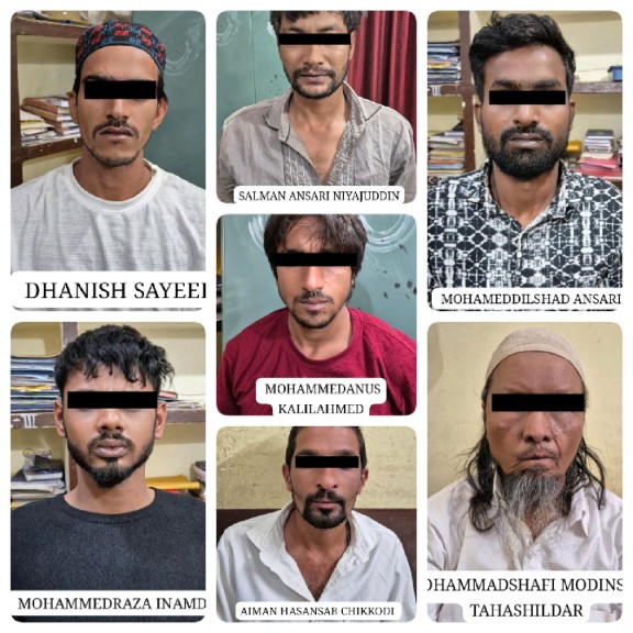 मार्केट पोलीस ठाण्याची धडाकेबाज कारवाई; मटका जुगार व गांजा सेवन प्रकरणात सात जण अटकेत