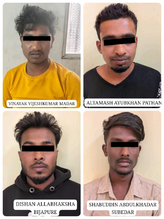 बेळगावात पोलिसांची कारवाई; मटका अड्ड्यावर छापा, गांजा सेवन प्रकरणी तिघांवर गुन्हे