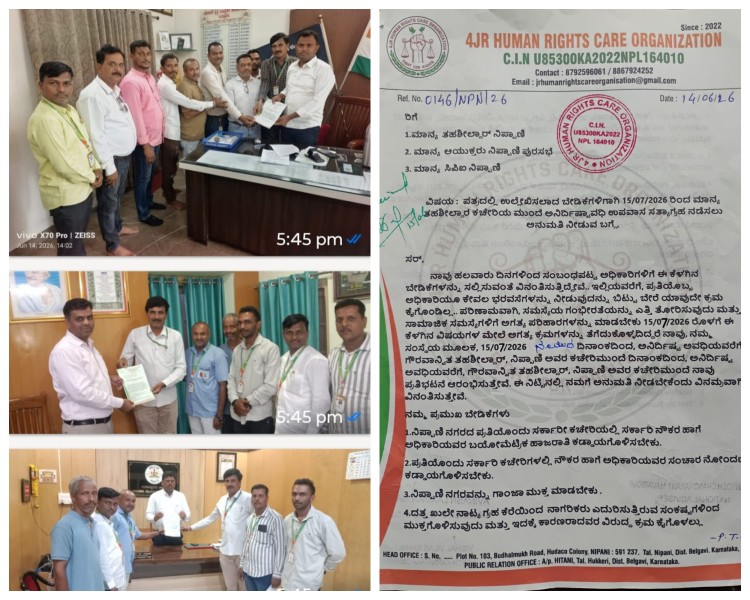 4JR Human Rights Care Organisation Warns of Indefinite Hunger Strike Over 11 Pending Civic Demands