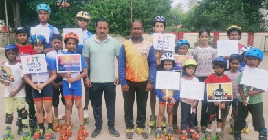 बेळगाव जिल्हा रोलर स्केटिंग असोतर्फे जागतिक योग दिन उत्साहात साजरा