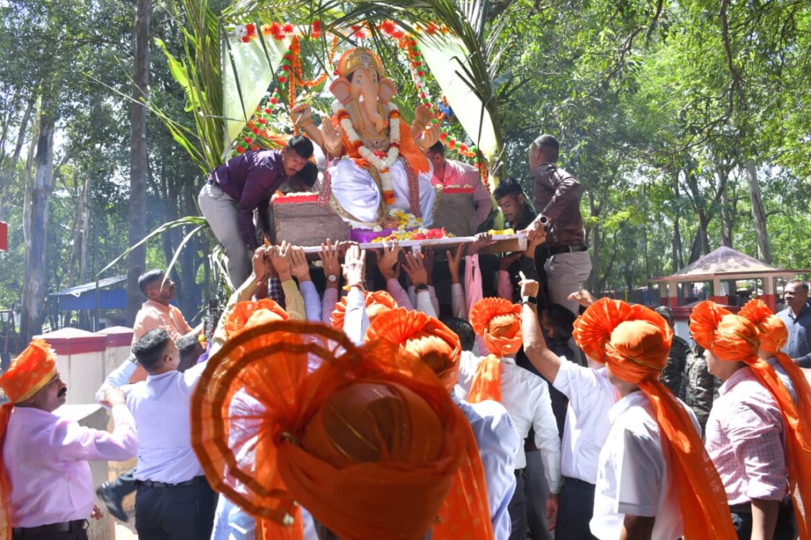 द मराठा लाईट इन्फंट्री रेजिमेंटल सेंटरमध्ये भक्तिमय वातावरणात गणेश विसर्जन