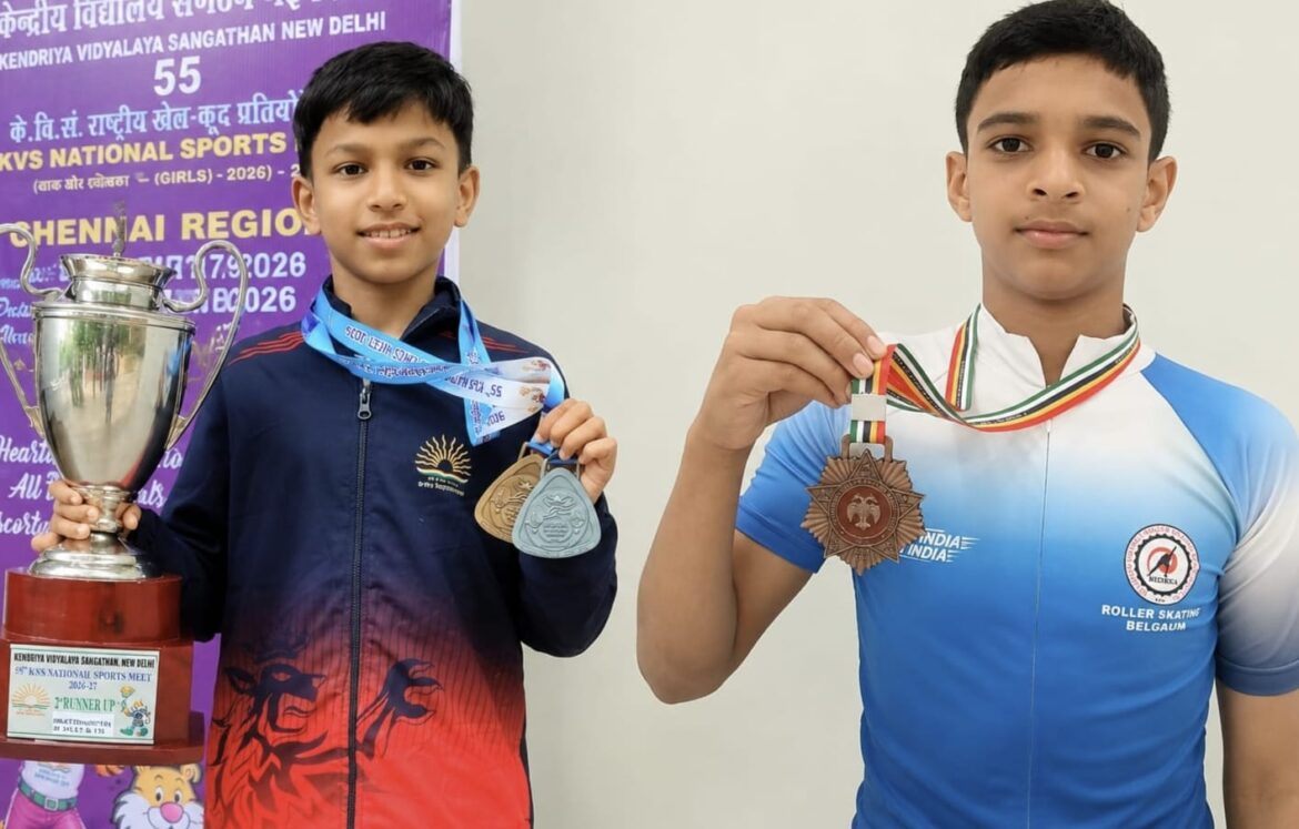 राष्ट्रीय स्केटिंग स्पर्धेत बेळगावच्या सर्वेश व कुलदीपची चमकदार कामगिरी; ३ सुवर्णांसह १ रौप्य पदकाची कमाई