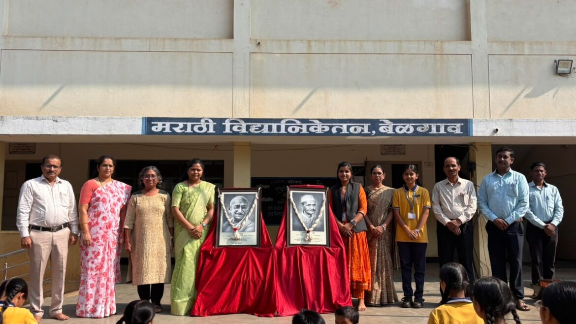मराठी विद्यानिकेतनमध्ये महात्मा गांधी व लालबहादूर शास्त्री जयंती उत्साहात साजरी
